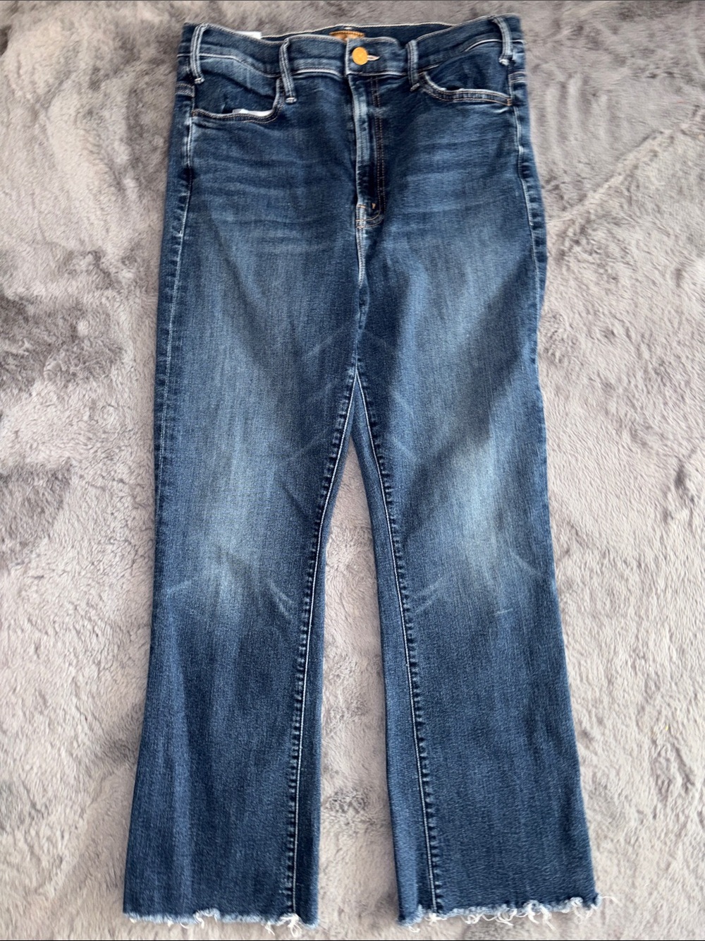 MOTHER Women's Dark Blue Skinny Jeans with Raw Hem
